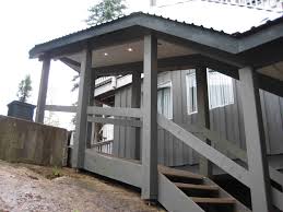 Stringer stairs are a great addition to any deck. Outdoor Improvement Project In Whistler A Stunning Stairway Roof