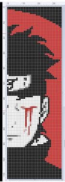 Shisui Uchiha Half Face V 2020 G Piksel Art Fenechka Chernyj Fon