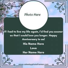 Choose from different printing options such as paper type, finish, and number of copies. Wedding Anniversary Card With Name And Photo Edit Cakedayphotoframes
