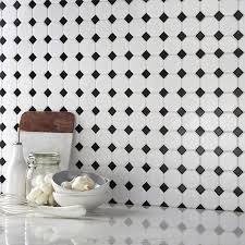Black And White Porcelain Mosaic Tile Black And White Backsplash Black And White Backsplash White Tile Kitchen Backsplash White Backsplash