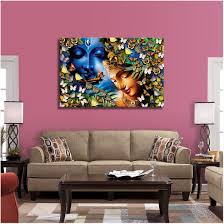 According to vastu, if your house faces north or south direction, the living room should be in the northeast direction. Radha Krishna Painting In Living Room Vastu Krishna Painting Canvas Painting Living Room Canvas