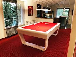 247 Pool Table In Designer White Color With Red Cloth Billardtisch Spielflachen Und Modern