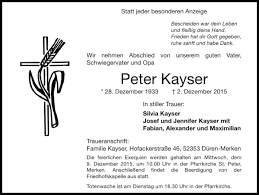 Peter kaiser by schuhe lüke. Traueranzeigen Von Peter Kayser Aachen Gedenkt