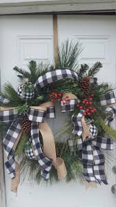 Black And White Checkered Christmas Decorations Pin By Kathy Smith On Bazaar Rustic Christmas Wreath Christmas Wreaths Buffalo Check Christmas Decor