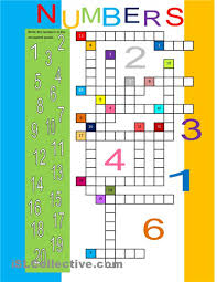 Numbers 1 20 Crossword Numbers For Kids Crossword English Lessons