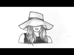 Beautiful Girl Drawing With Hat How To Draw Girl With Hat Easy Pencil Shading Youtu Beautiful Girl Drawing Girl Drawing Pictures Easy Drawings Sketches