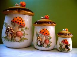 Mushroom Kitchen Decor 1970 S Sears Merry Mushroom Kitchen Canister Set By Twolittleowls My Childhood Memories Vintage Memory Childhood Memories