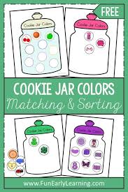 Cookie Jar Colors Activity For Learning Colors Matching And Sorting Preschool Color Activities Color Math Activities Color Activities