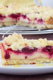 Streuselkuchen Mit Himbeeren Und Pudding Streusel Kuchen Streuselkuchen Mit Pudding Kuchen