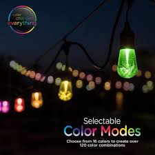 Enbrighten 12 Bulb 24 Ft Vintage Seasons Color Changing Cafe Integrated Led String Lights Black 37791 The Home Depot