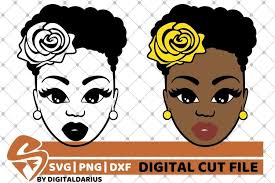 Download 2x Amazing Woman With Short Hair Svg Melanin Girl Flower 483443 Cut Files Design Bundles