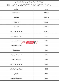 مواعيد الدروس الالكترونية على القناة التعليمية للمرحلة الثانوية صباح مصر