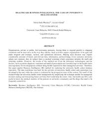 Limited of technologies and tools 6. Pdf Healthcare Business Intelligence The Case Of University S Health Center