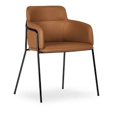 Harriet Dining Chair Faux Leather Upholstered Tan Leather Dining Chairs Modern Faux Leather Dining Chairs Midcentury Modern Dining Chairs