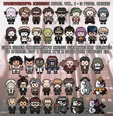 Danganronpa funny danganronpa characters sprites pixel characters pixel art grid danganronpa 2 character perler sprites | etsy. Danganronpa Kirigiri Novel Vol 1 3 Pixel Chibis By Grandbalaxon On Deviantart