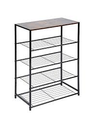 Organize and optimize any space buy online get free delivery on orders $45+. Amazon Com Homefort 5 Tier Metal Shoe Rack All Metal Shoe Tower Shoe Storage Shelf With Mdf Top Board Each T Metal Shelves Entryway Shoe Shoe Storage Shelf