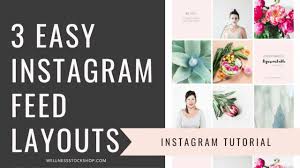 You can use a free app called photosplit for instagram to split a large picture into a grid. 3 Easy Instagram Feed Layout Designs Youtube