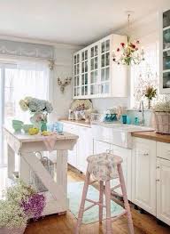 It includes white cabinetry and a matching central island illuminated by fancy crystal chandeliers. 6 Beautiful Shabby Chic Kitchen Designs For New Kitchen Ideas Home Apartment Ideas