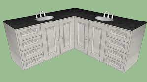 If space permits, two sink areas provide great convenience in shared bathrooms. Double Corner Vanity 3d Warehouse