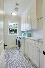 If you like the idea that you have a single and yet continuous floor without any seam at all, then vinyl sheet flooring would be the best option. 9 Effortless Clever Ideas Transitional Home Sliding Doors Transitional Bedroom Beige Transitional F Laundry Room Tile Laundry Room Remodel Narrow Laundry Room
