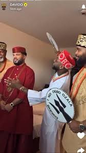 Davido on groomsmen duties at the traditional marriage ceremony of his  Manager Asa Asika. 😄😄😄😄