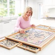 Our solution was to make a larger mat that would fit almost any puzzle dave chose to work on. Deluxe Wooden Jigsaw Organiser 1500 Pieces Easylife