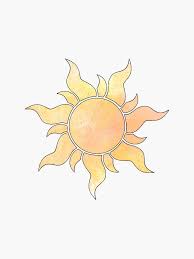 Tangled Sun Sticker By Stickerr Redbubble Tangled Painting Sun Tattoo Designs Sun Painting