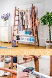 Upcycling Leiter Garderobe Selbst De Diy Mobel Garderobe Garderobe Selber Bauen Upcycelte Mobel