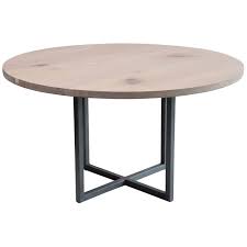 5 out of 5 stars. 48 Round Dining Table In White Oak And Pewter Inlays Modern Steel Pedestal Base For Sale At 1stdibs