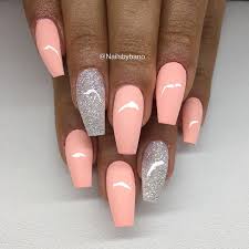 Coffin nails range from short to long in length, are tapered at the ends, and are squared off (like a coffin). Coffin Neon Peach Nails Novocom Top