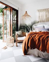 Burnt Orange Bedspread Tropical Mini Palm Bedroom Bedding Home Decor Bedroom Bedroom Styles Bedroom Design