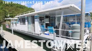 Super 80 houseboats 16′ wide x 80′ long, 6 bedrooms with vanity, 2 bathrooms with shower, full kitchen, television with dvd, flybridge with canopy, sleeps 12 people. Houseboat For Sale Houseboats Buy Terry 1981 Jamestowner 14 X 52 Youtube