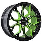 20" Stance Wheels SF10 Gloss Black with Custom Lime Green Accents Flow  Formed Rims
