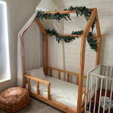 I made the mistake of cutting the longer piece too short so it sits within the end pieces leaving that corner seam exposed. Toddler Bed Plan Us Crib Size Montessori Bed Easy And Affordable Diy Toddler Floor Bed For Kids Bedroom In 2021 Toddler House Bed Diy Toddler Bed Toddler Floor Bed