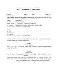 Contoh Surat Perjanjian Kerjasama Supplier Sayuran Gawe Cv