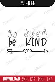 Download Be Kind Sign Language Svg Cut Files Free Download Bundlesvg