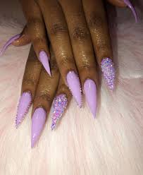 Stiletto nails are popular among many celebrities. Pinterest Youh8key Purple Acrylic Nails Cute Nails Bling Nails