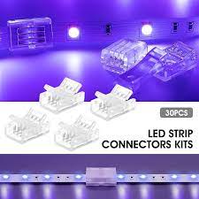 30Pcs LED Light Strip Connectors Transparent LED Lighting Adapter Quick  xidvo | eBay