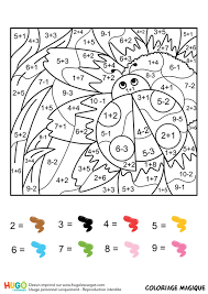 Coloriage Magique Ce1 Une Coccinelle Nos coloriages magique addition gratuits à imprimer. hugo l escargot