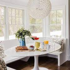 I purchased the traceable designer table runner kit and loved my results so i bought the matching valance kit for my kitchen window. Dining Table In Bay Window Design Ideas