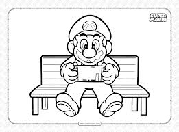 Pack these spring printables into a picnic basket for a family outing. Printable Super Mario Playing Game Coloring Page