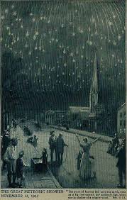 The Leonid Meteor Shower 1833 Newspaper Illustration Leonid Meteor Shower Meteor Shower Vintage Astronomy Prints