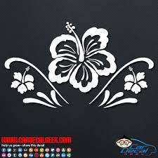 Flower & nature stickers and flower & nature car window decals. Tropical Hawaiian Hibiscus Flowers Car Window Decal Sticker