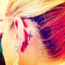 70 Pretty Behind The Ear Tattoos For Creative Juice Ear Tattoo Star Tattoos Behind Ear Star Tattoos
