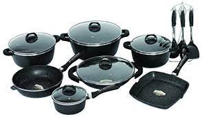 schumann professionnel sba2202700 black rock lot de 27 pieces batteries de cuisine revetement fonte d aluminium noir batterie de cuisine batterie revetement