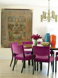 Gorgeous Digs And My New Favorite Color Purple Dining Room Mid Century Modern Dining Room Dining Room Decor