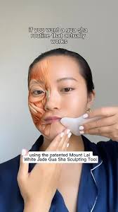 Try out this one minute gua sha routine to…, ▫️support lymphatic drainage,  ▫️reduce puffiness, ▫️release tension, ▫️ease jaw tension and TMJ pain ,  ✨✨, Shop the Vitality Qi White Jade Gua Sha ...