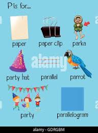 Dies wurde dann im jahr 1959 auch von der internationalen fernmeldeunion itu übernommen. Different Words Begin With Letter P Stock Vector Image Art Alamy