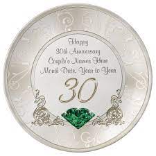 Hold the party outdoors with patio lanterns, balloons and streamers in your chosen colors and use sea shells and colored sand from the craft store as additional table decorations. Personalised 30th Wedding Anniversary Gift Ideas Plate Zazzle Co Uk