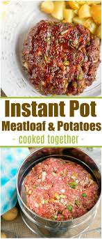 This Pressure Cooker Meatloaf And Potatoes Recipe Shows You How To Cook 2 Different Dis Pressure Cooker Meatloaf Instant Pot Recipes Instant Pot Dinner Recipes